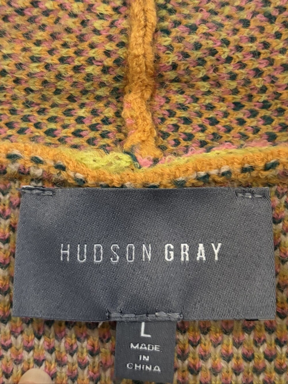 NEW Hudson Gray Womens Multicolor Floral Thick Open Front Cardigan Sweater Large - Picture 5 of 5